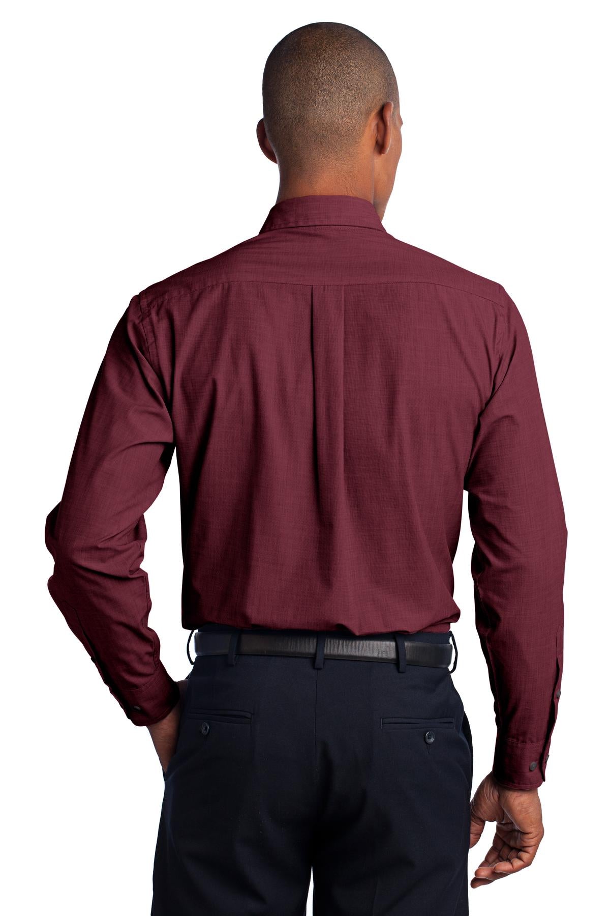 Red Oxide Port Authority Crosshatch Easy Care Shirt. S640