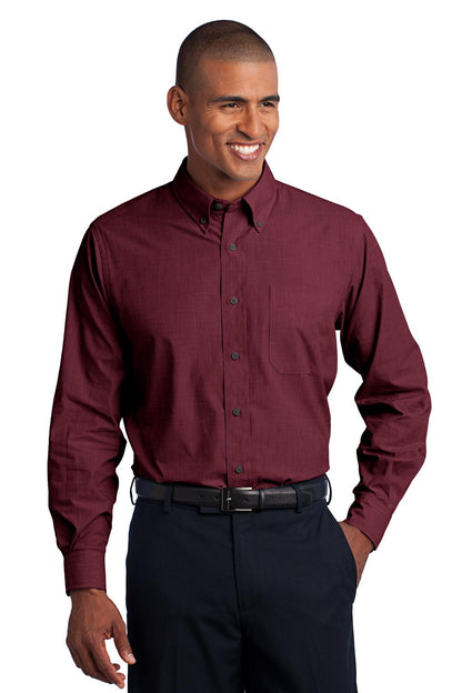 Red Oxide Port Authority Crosshatch Easy Care Shirt. S640