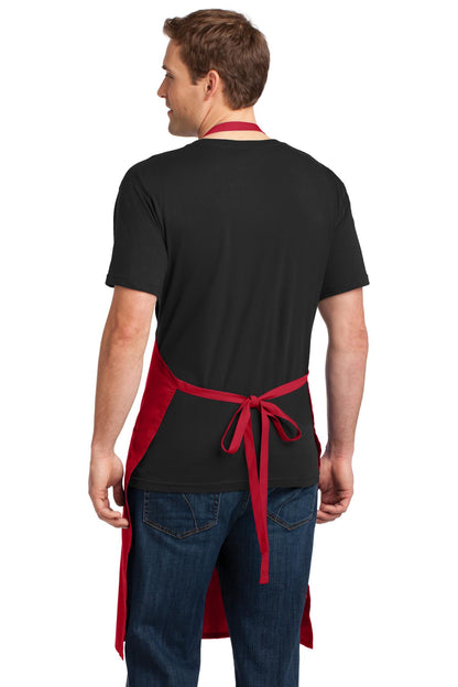 Red Port Authority Easy Care Extra Long Bib Apron with Stain Release. A700