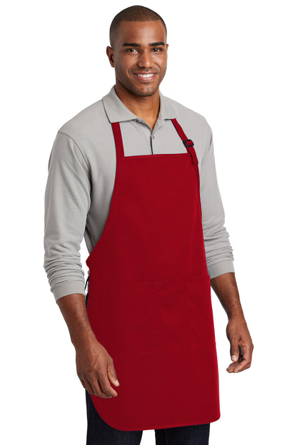 Red Port Authority Full-Length Two-Pocket Bib Apron. A600
