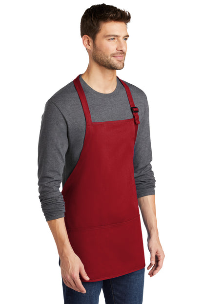 Red Port Authority Medium-Length Apron with Pouch Pockets. A510
