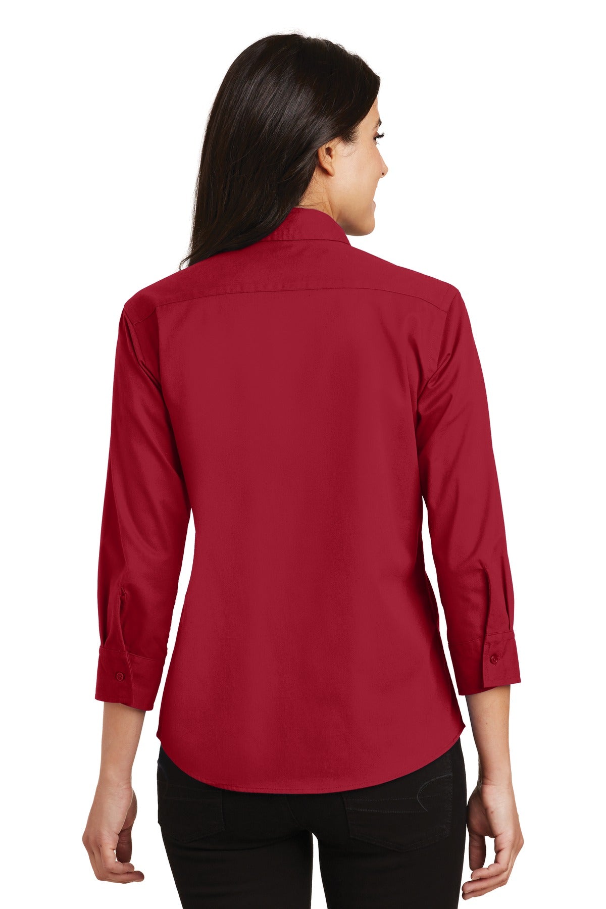 Red Port Authority Women's 3/4-Sleeve Easy Care Shirt. L612