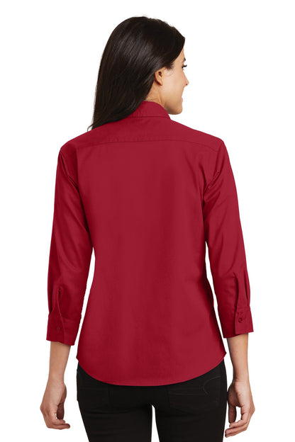 Red Port Authority Women's 3/4-Sleeve Easy Care Shirt. L612