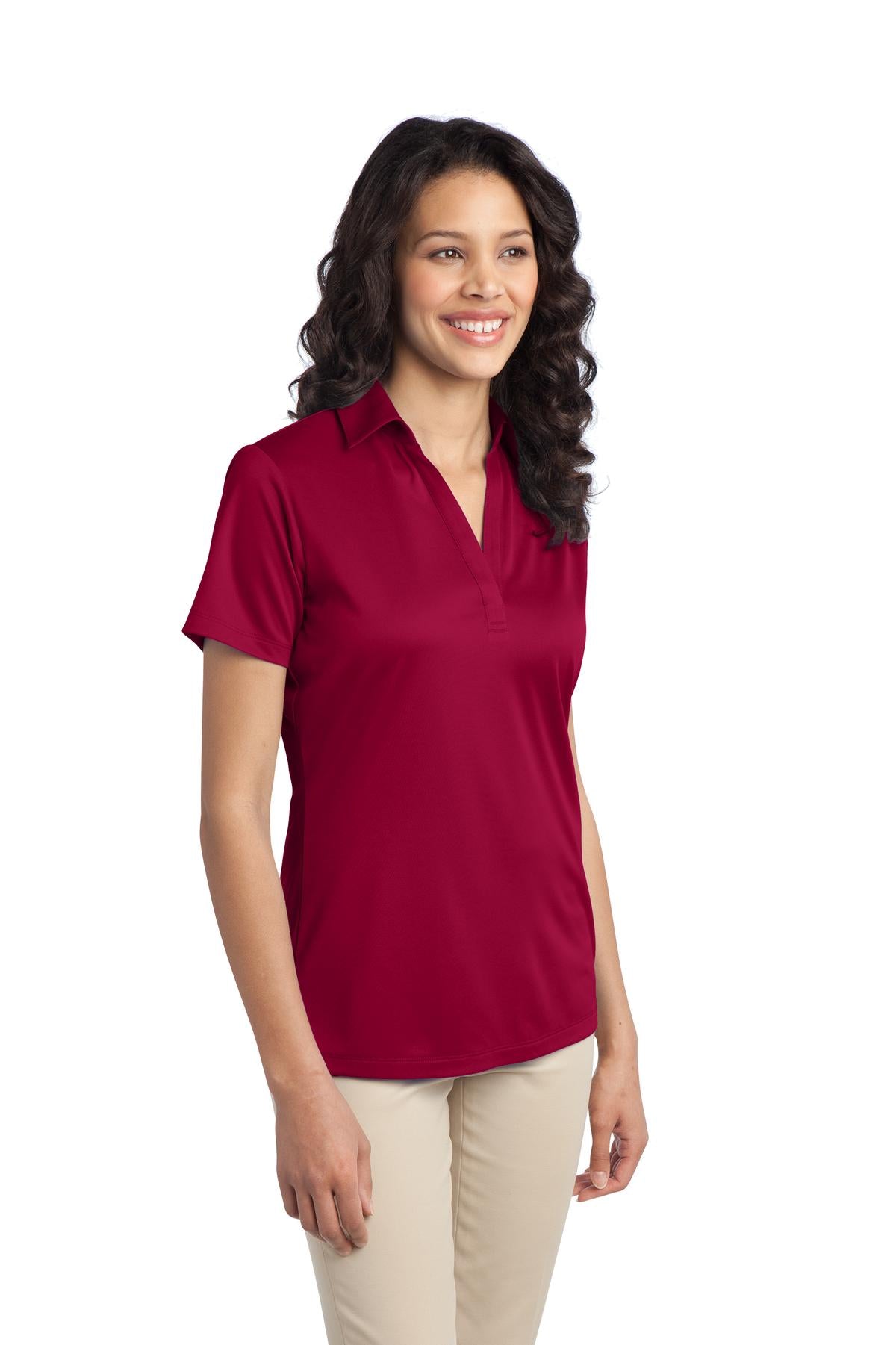 Red Port Authority Women's Silk Touch Performance Polo. L540