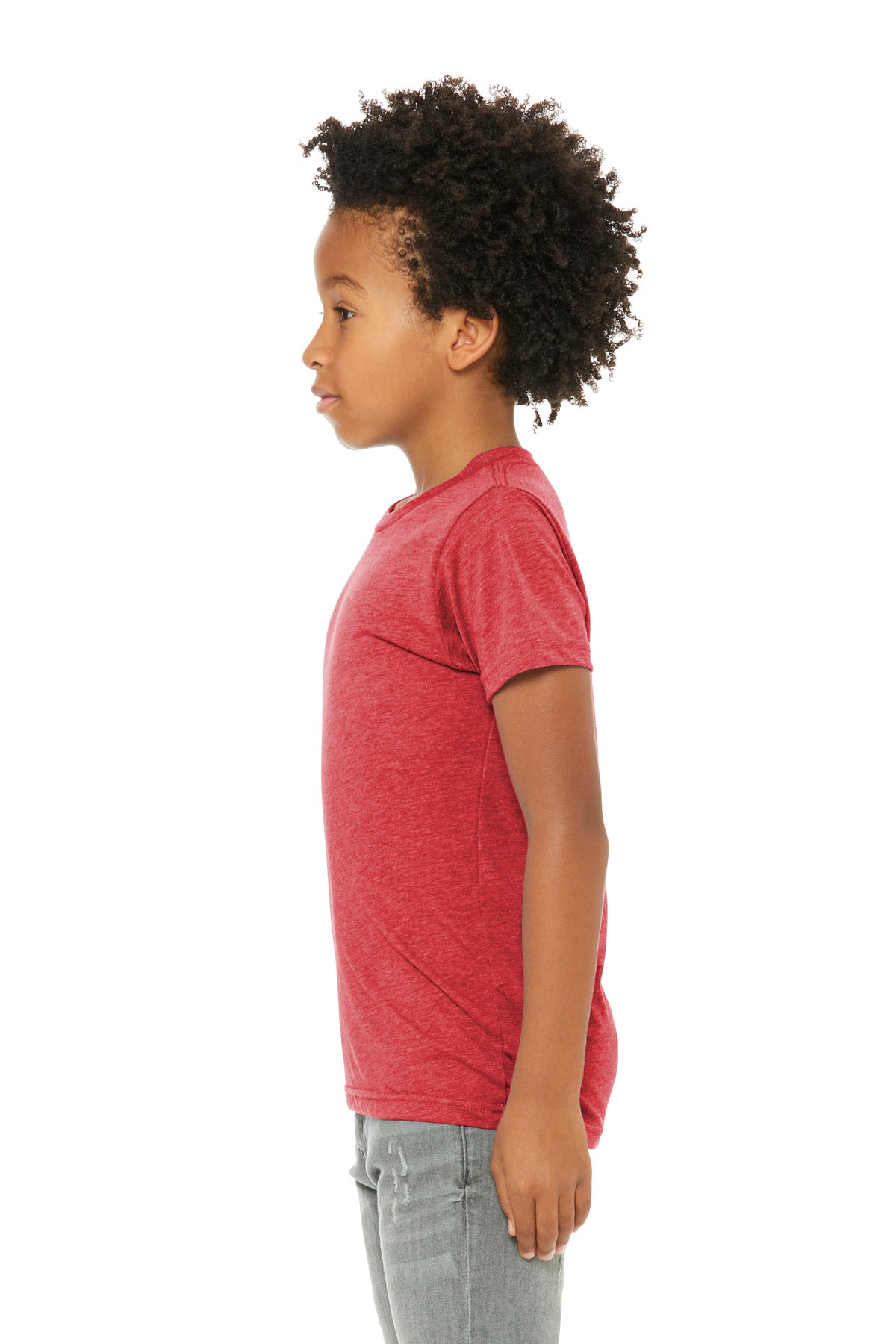 Red TB BELLA+CANVAS Youth Triblend Short Sleeve Tee. BC3413Y