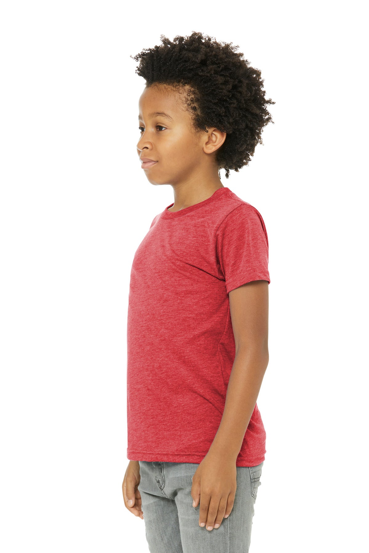 Red TB BELLA+CANVAS Youth Triblend Short Sleeve Tee. BC3413Y