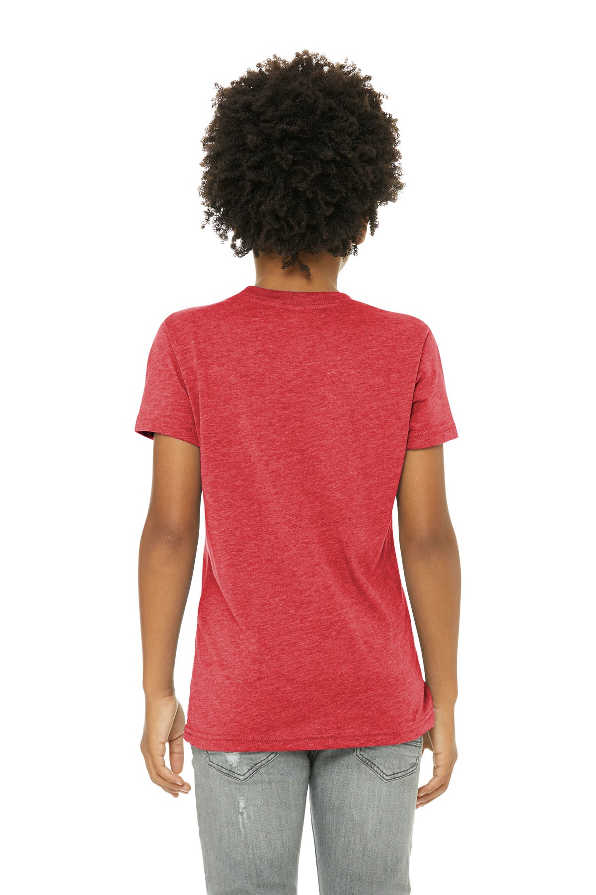 Red TB BELLA+CANVAS Youth Triblend Short Sleeve Tee. BC3413Y