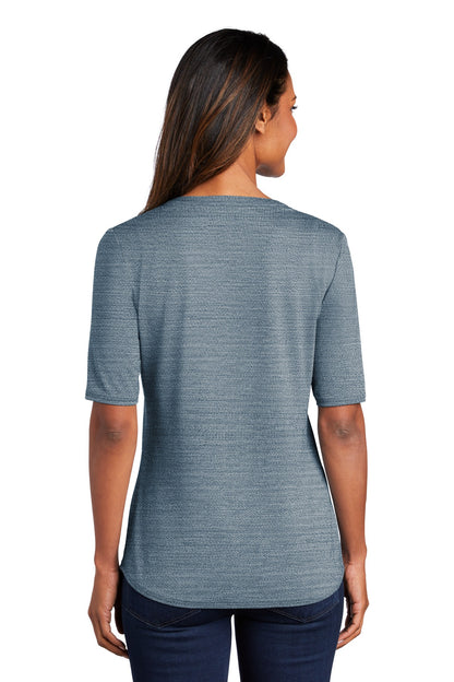 Reg Bl/Gsty Gy Port Authority Women's Stretch Heather Open Neck Top LK583