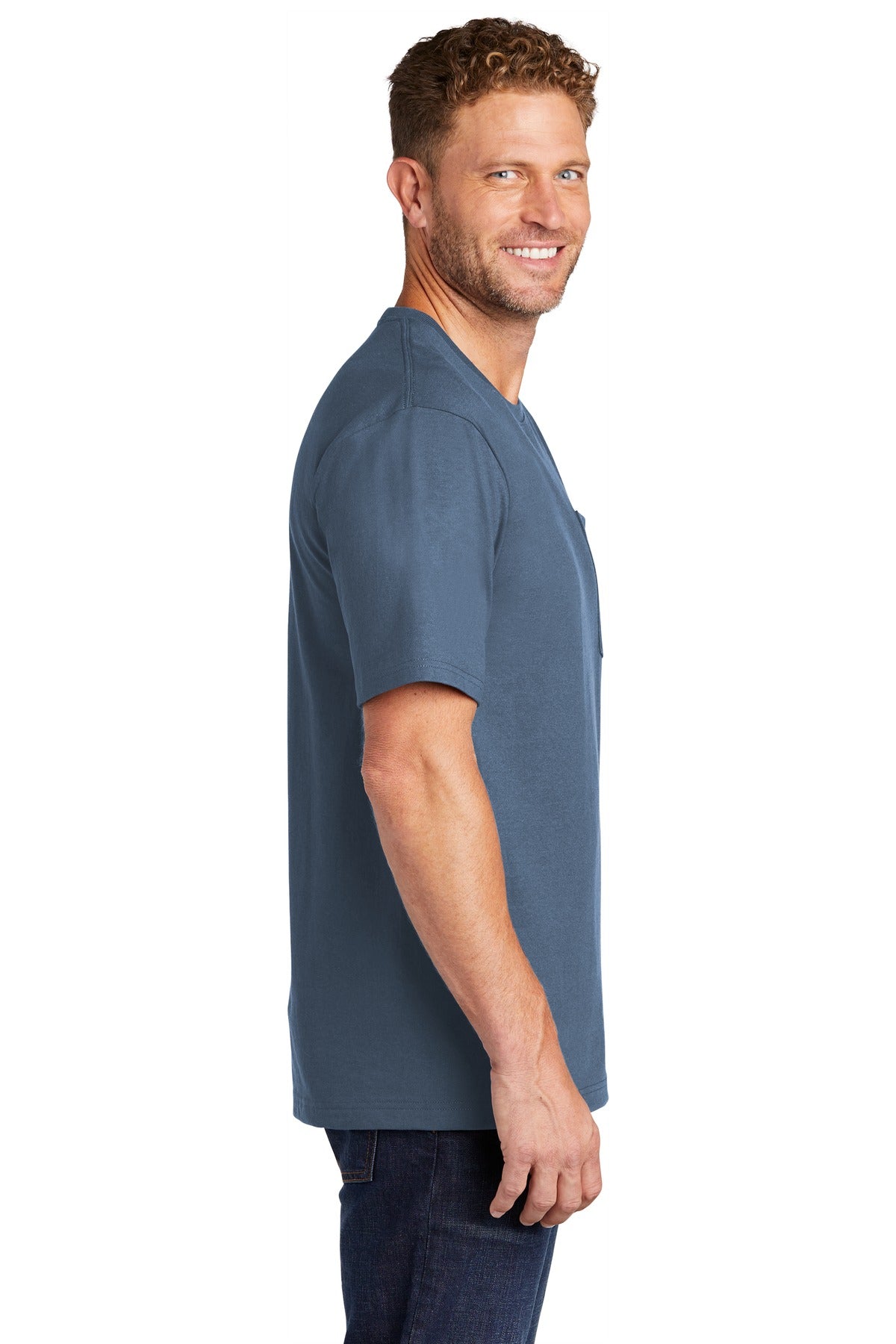 Regatta Blue CornerStone Workwear Pocket Tee CS430