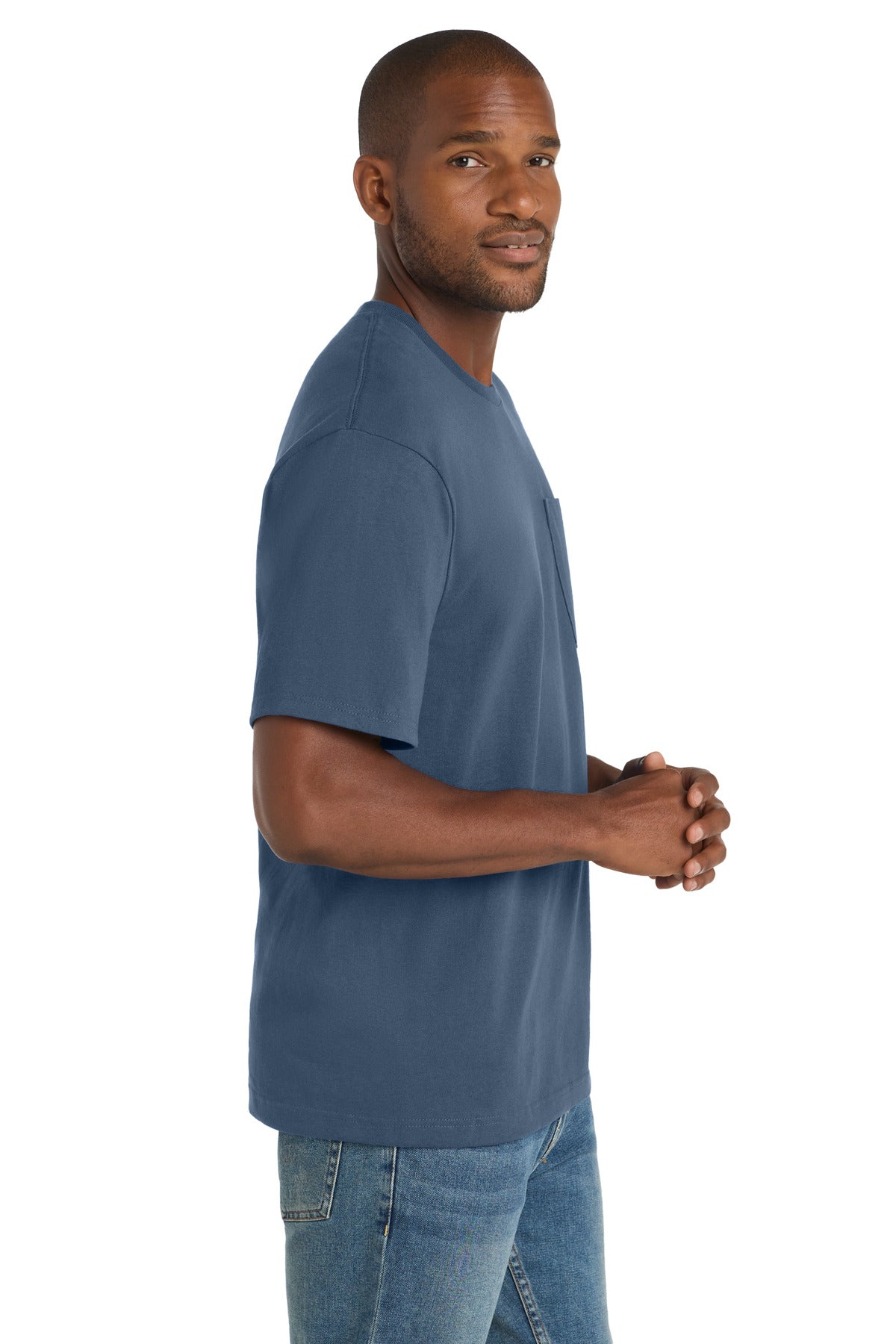 Regatta Blue CornerStone Workwear Pocket Tee CS430