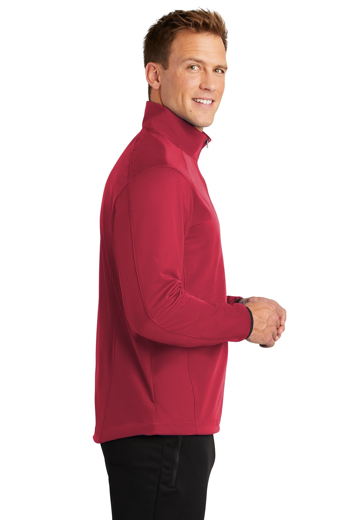 Rich Red Port Authority Active 1/2-Zip Soft Shell Jacket. J716