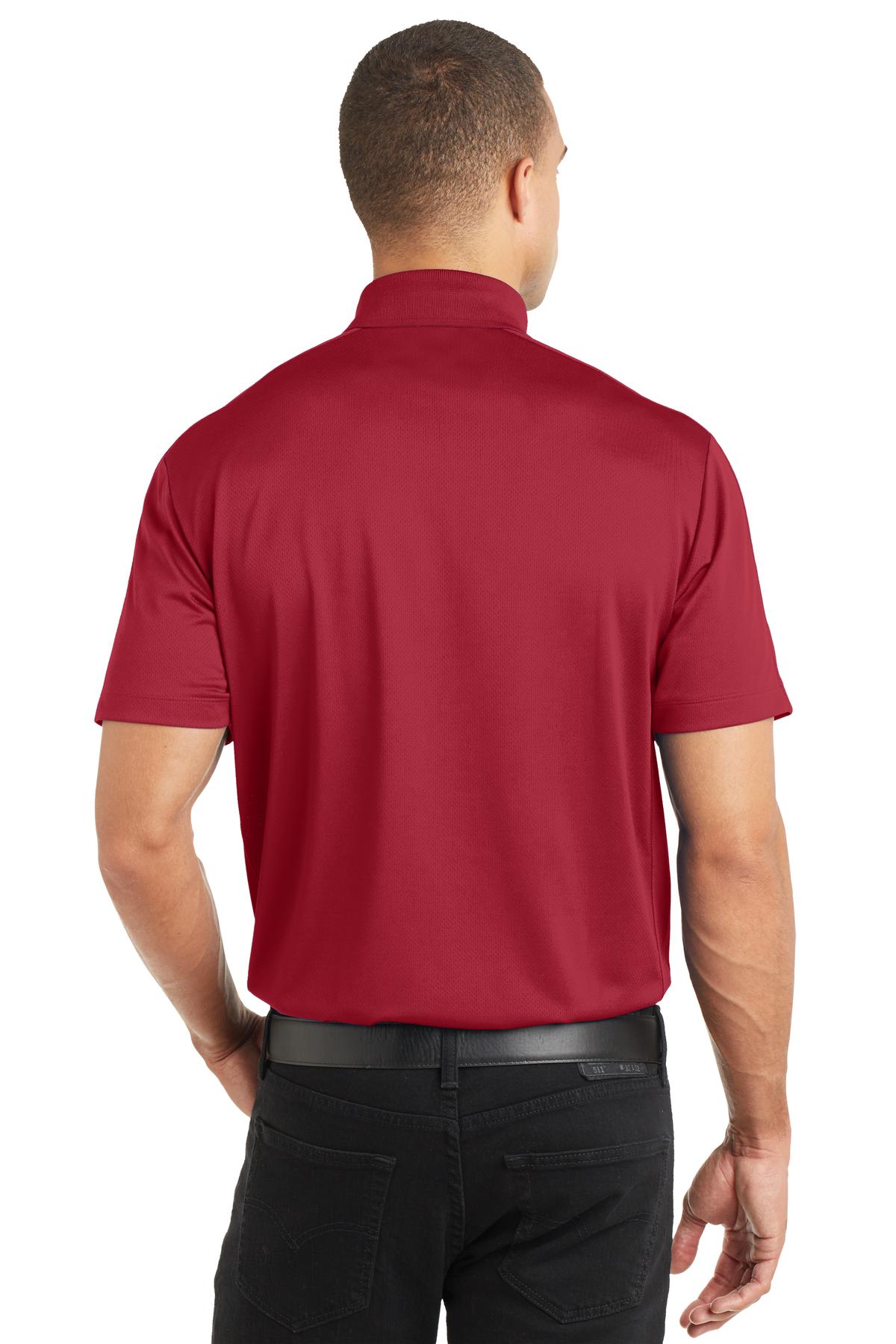 Rich Red Port Authority Diamond Jacquard Polo. K569