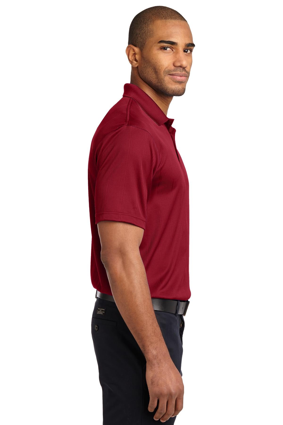 Rich Red Port Authority Performance Fine Jacquard Polo. K528