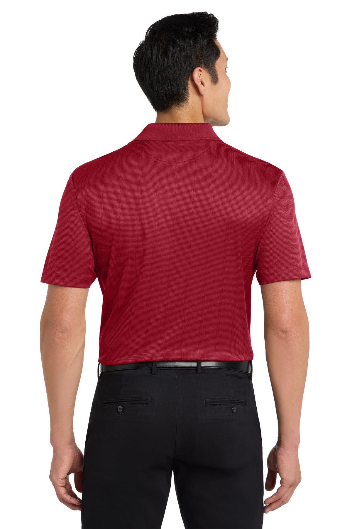 Rich Red Port Authority Performance Fine Jacquard Polo. K528