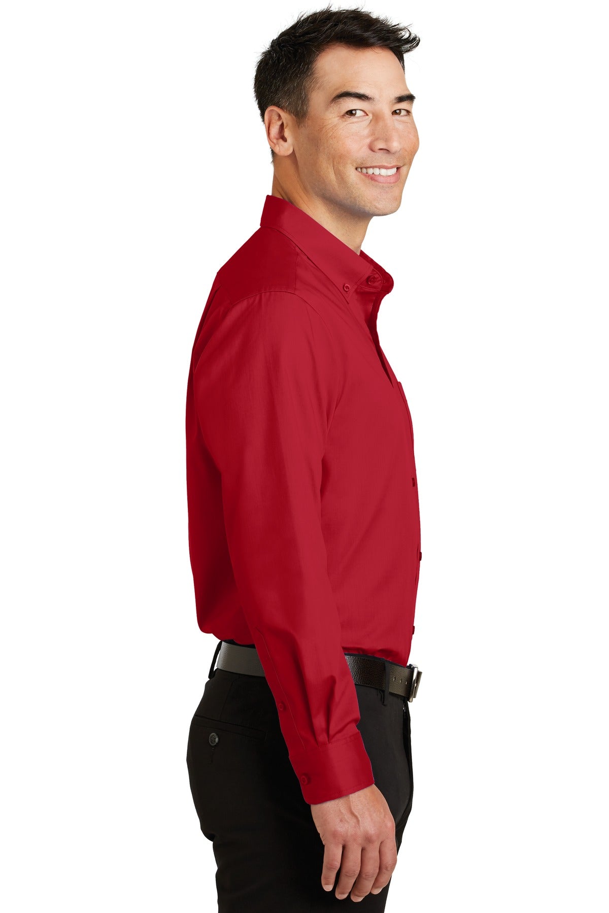 Rich Red Port Authority SuperPro Twill Shirt. S663