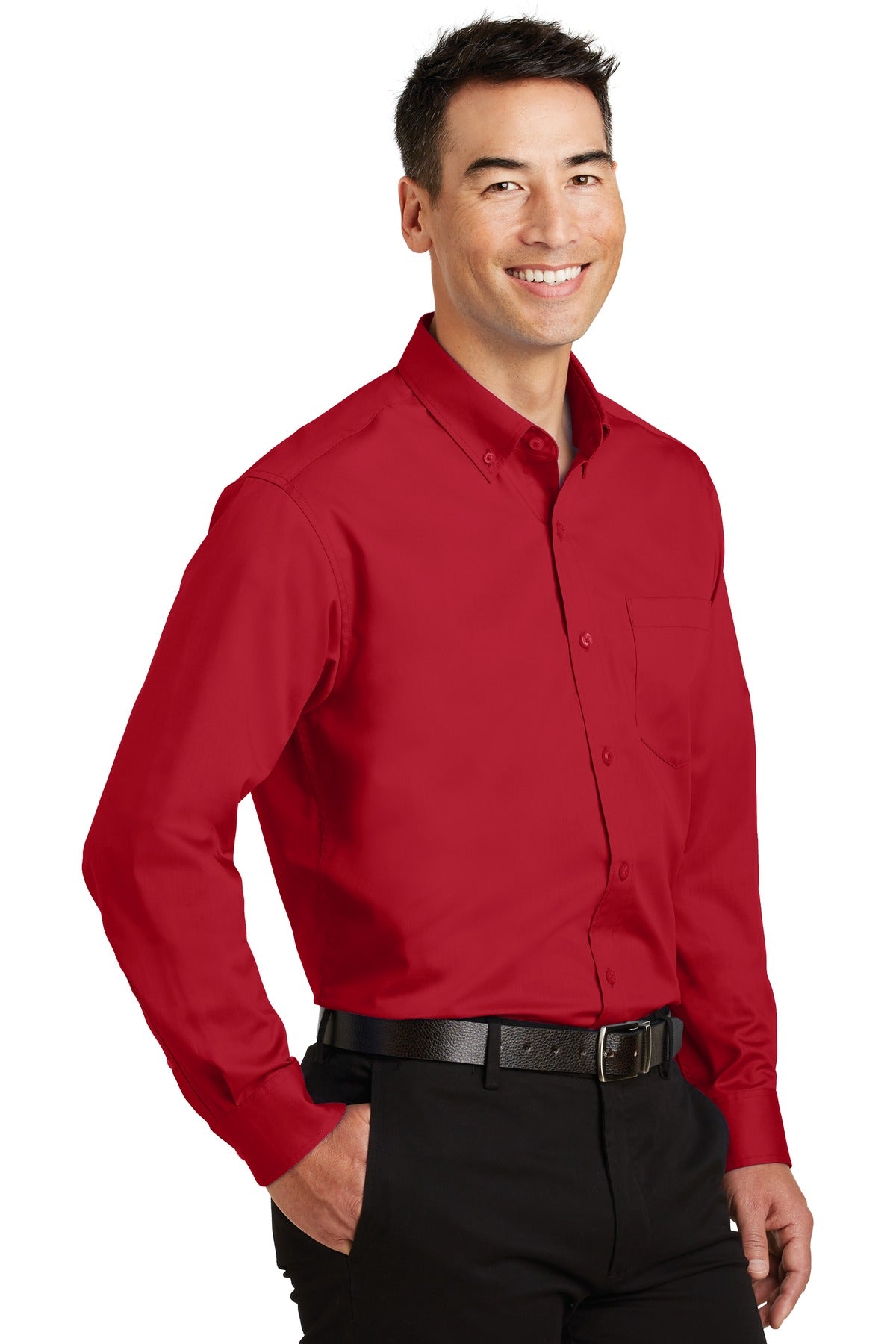 Rich Red Port Authority SuperPro Twill Shirt. S663