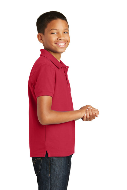 Rich Red Port Authority Youth Core Classic Pique Polo. Y100