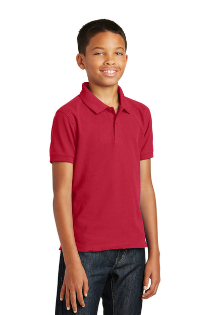 Rich Red Port Authority Youth Core Classic Pique Polo. Y100