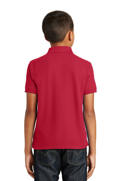Rich Red Port Authority Youth Core Classic Pique Polo. Y100