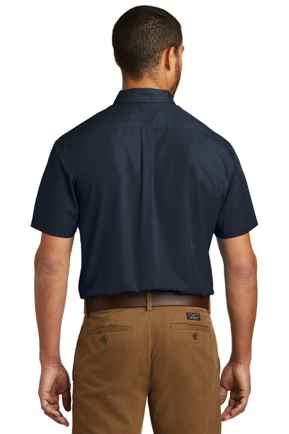 River Blue Nvy Port Authority Short Sleeve Carefree Poplin Shirt. W101