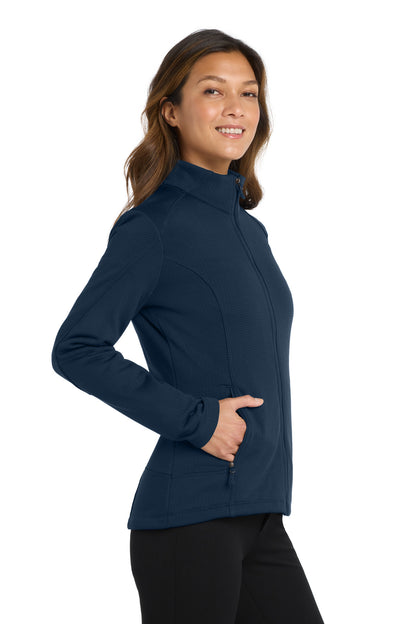 River Blue Nvy Port Authority Women's Grid Fleece Jacket. L239
