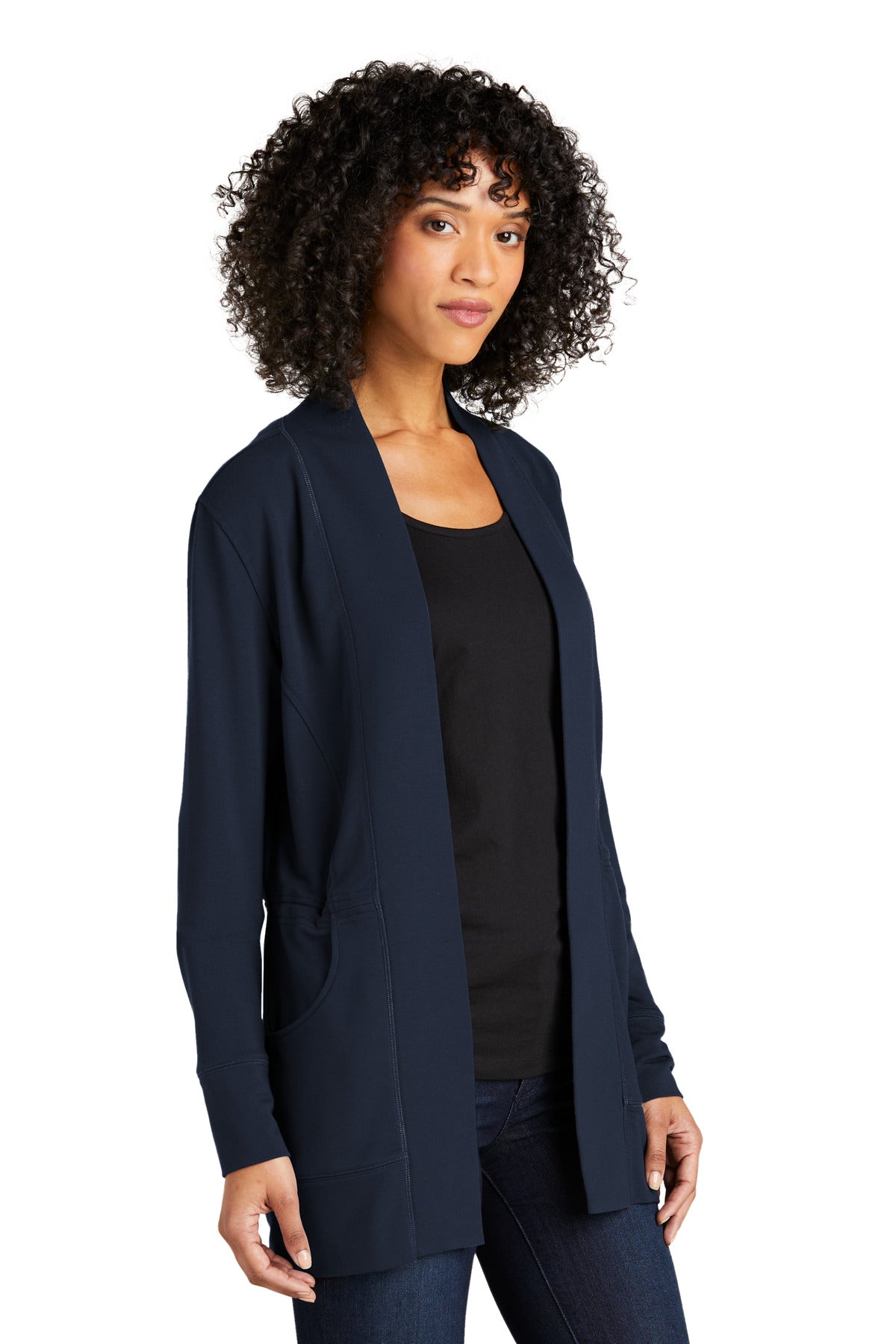 RiverBlNv Port Authority Women's Microterry Cardigan LK825