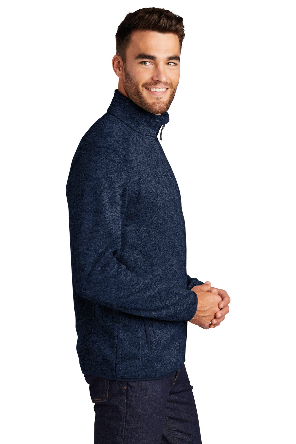 RiverBlNvH Port Authority Sweater Fleece Jacket. F232