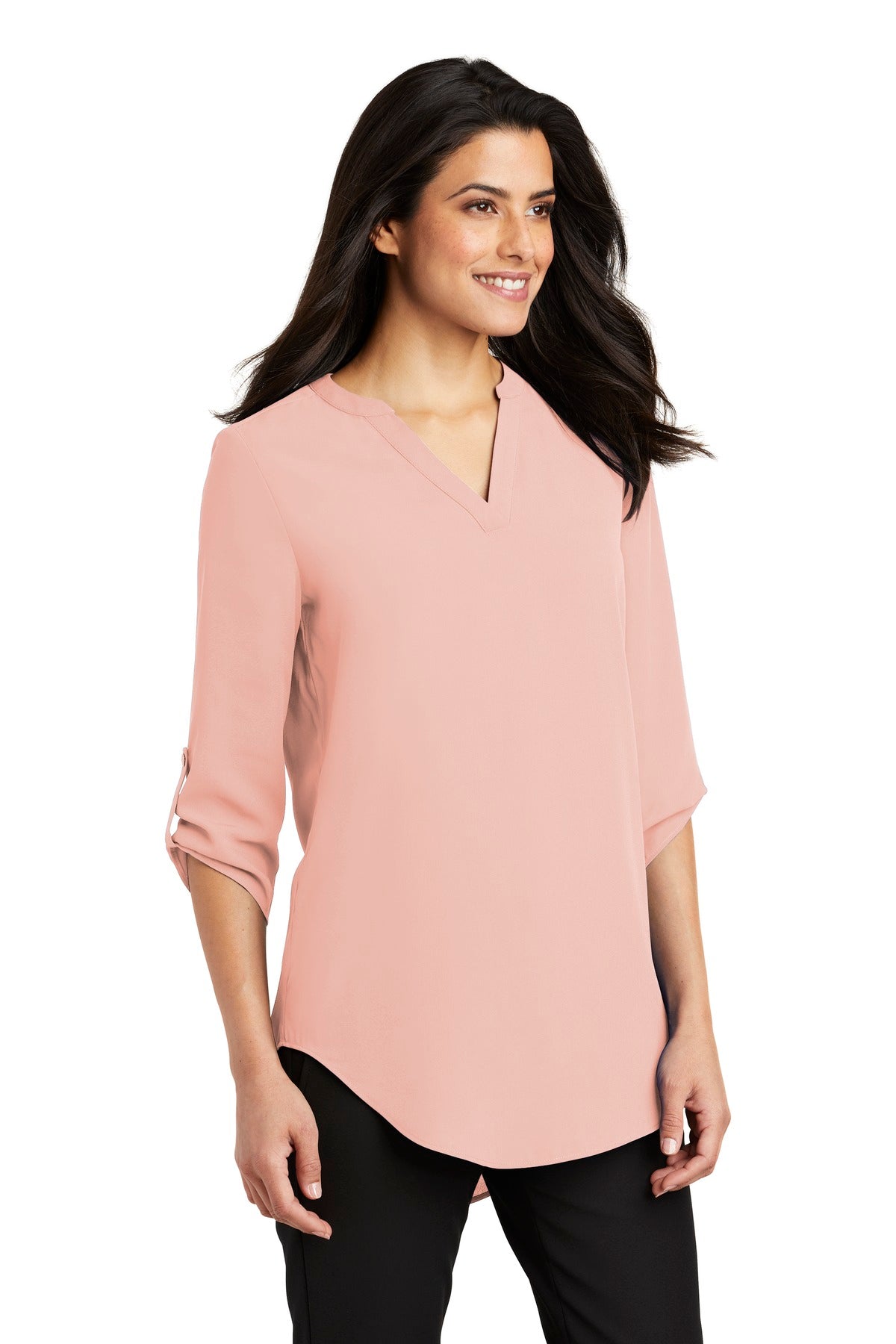 Rose Quartz Port Authority Women's 3/4-Sleeve Tunic Blouse. LW701