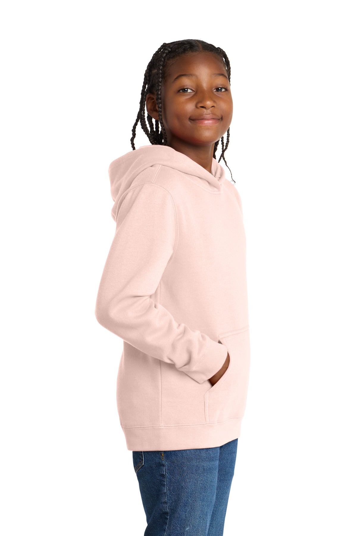 Rosewater Pink District Youth V.I.T. Fleece Hoodie DT6100Y