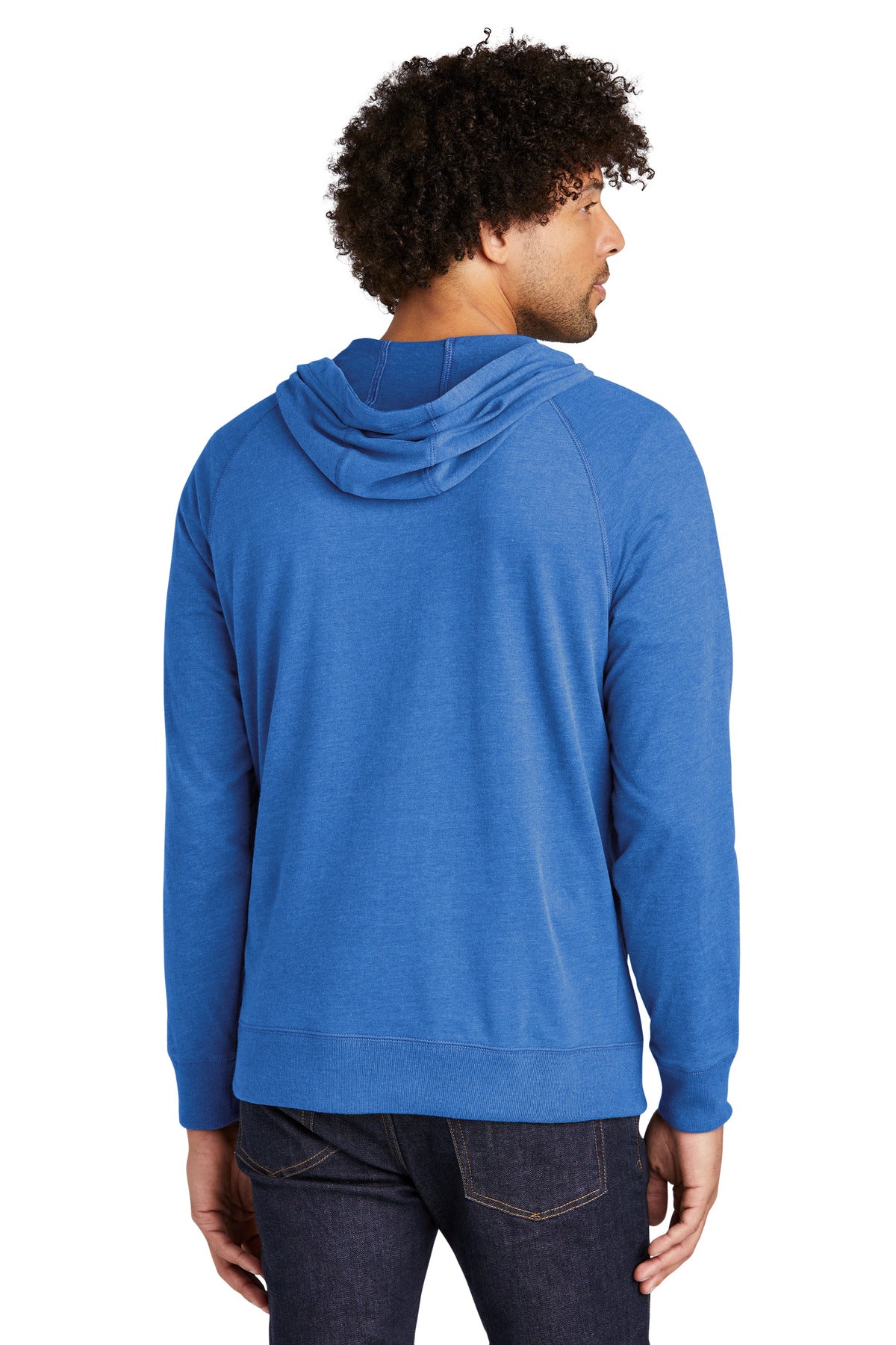 Royal Heather New Era Sueded Cotton Blend Full-Zip Hoodie. NEA122