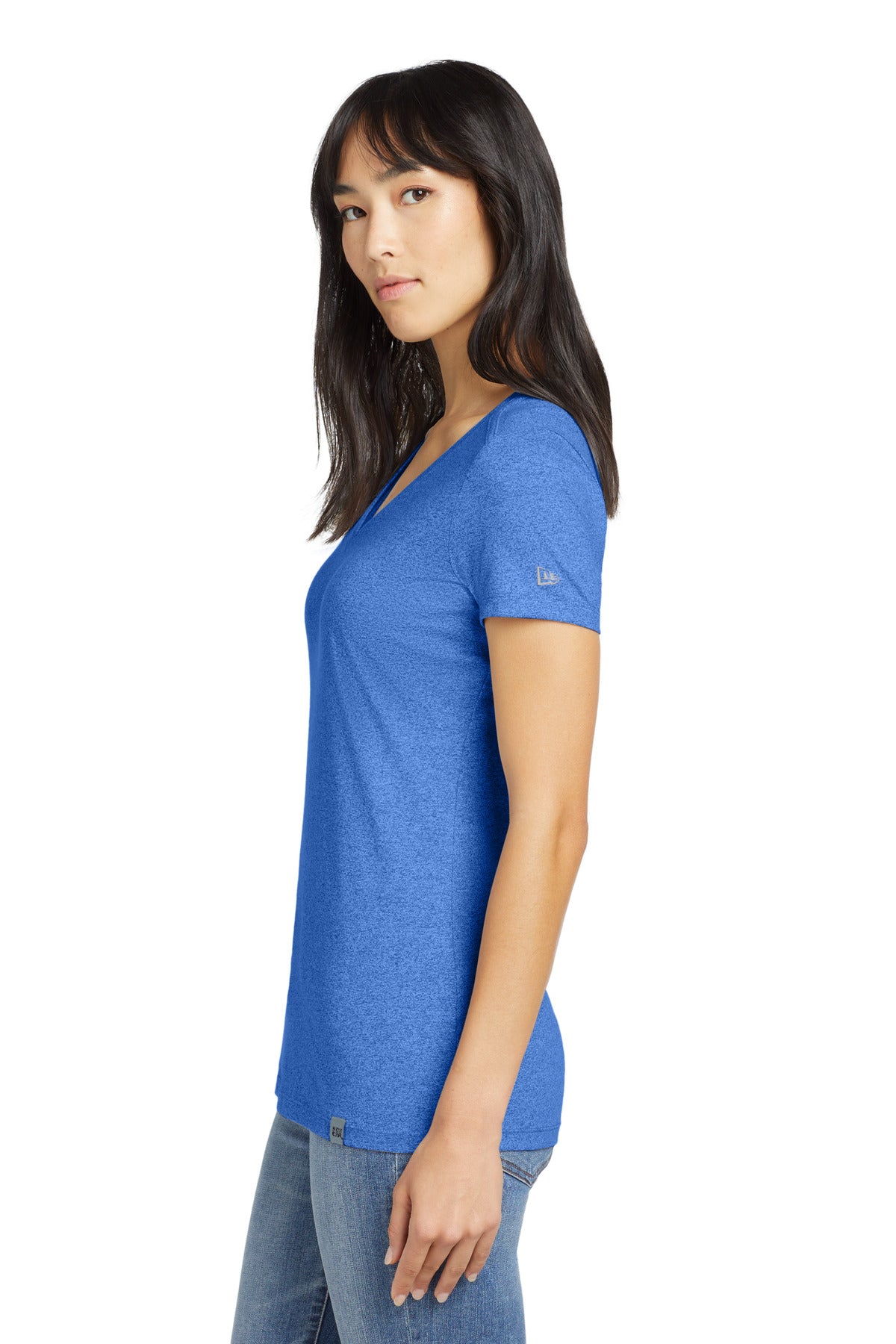 Royal Heather New Era Women's Heritage Blend V-Neck Tee. LNEA101