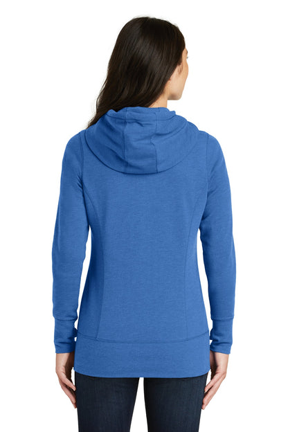 Royal Heather New Era Women's Tri-Blend Fleece Full-Zip Hoodie. LNEA511