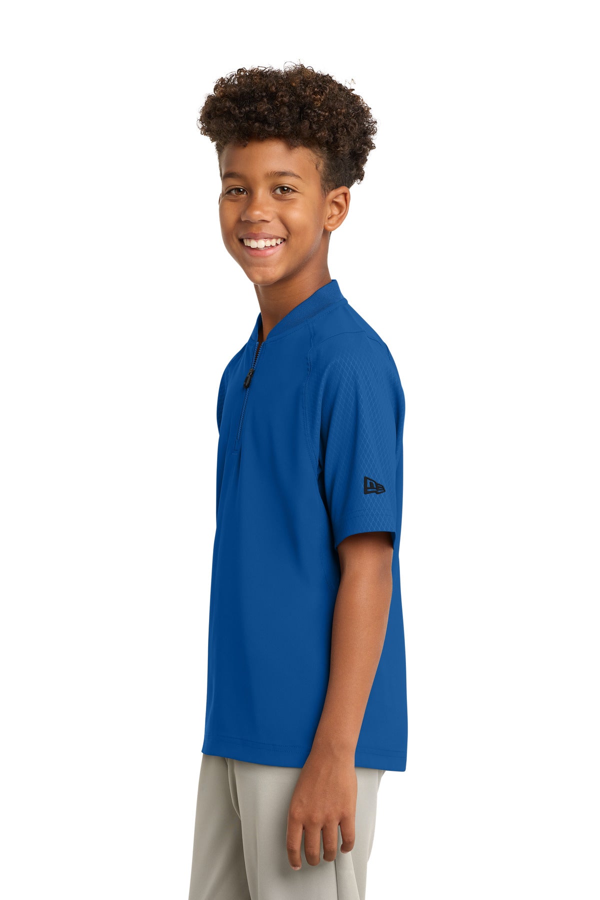 Royal New Era Youth Cage Short Sleeve 1/4-Zip Jacket. YNEA600