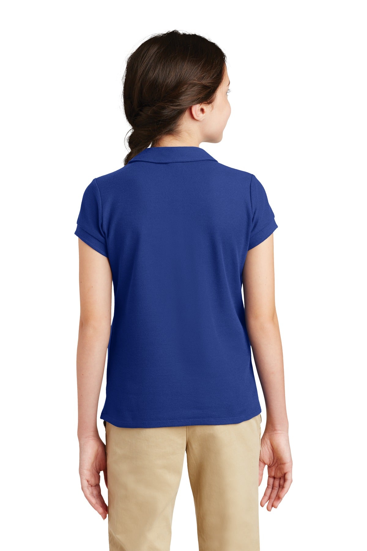Royal Port Authority Girls Silk Touch Peter Pan Collar Polo. YG503