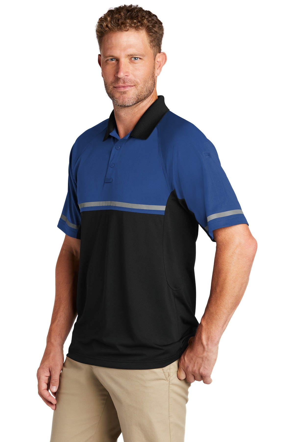 Royal/Black CornerStone Select Lightweight Snag-Proof Enhanced Visibility Polo CS423