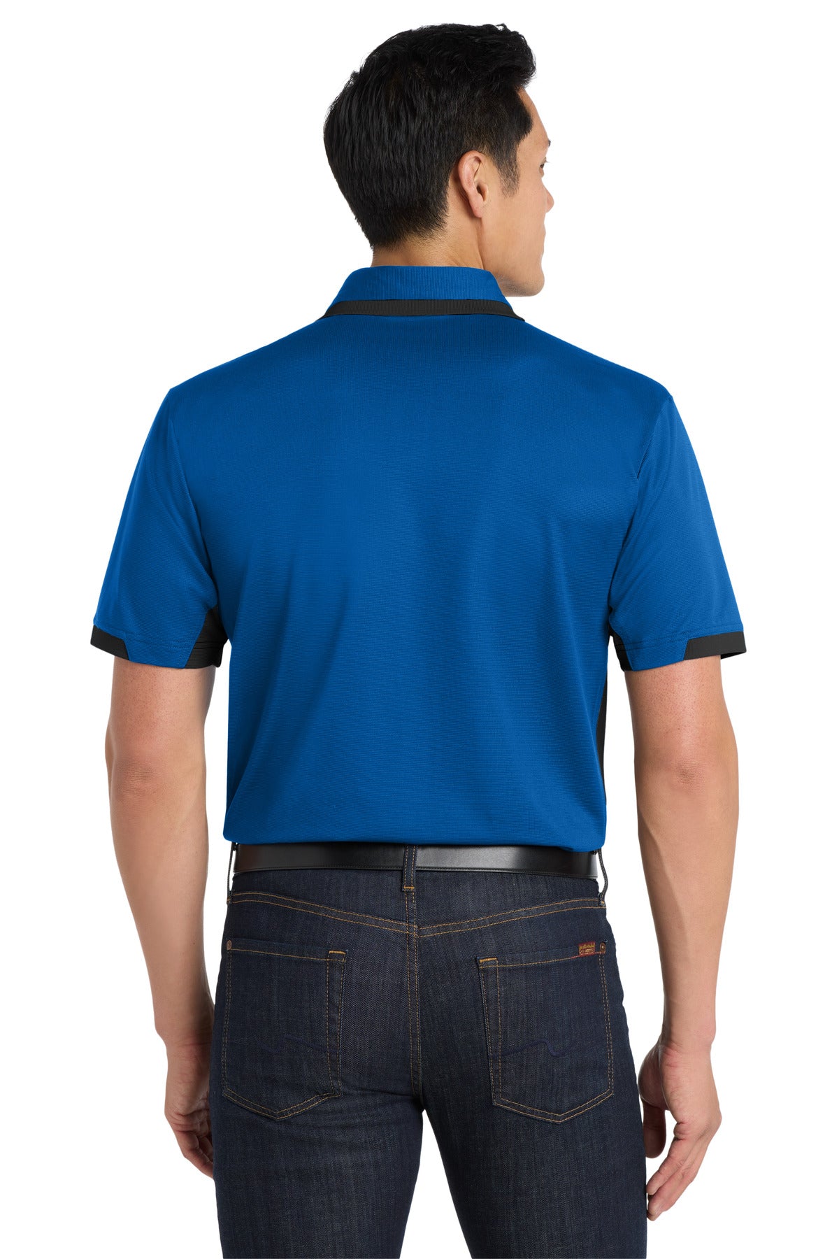 Royal/Black Port Authority Dry Zone Colorblock Ottoman Polo. K524