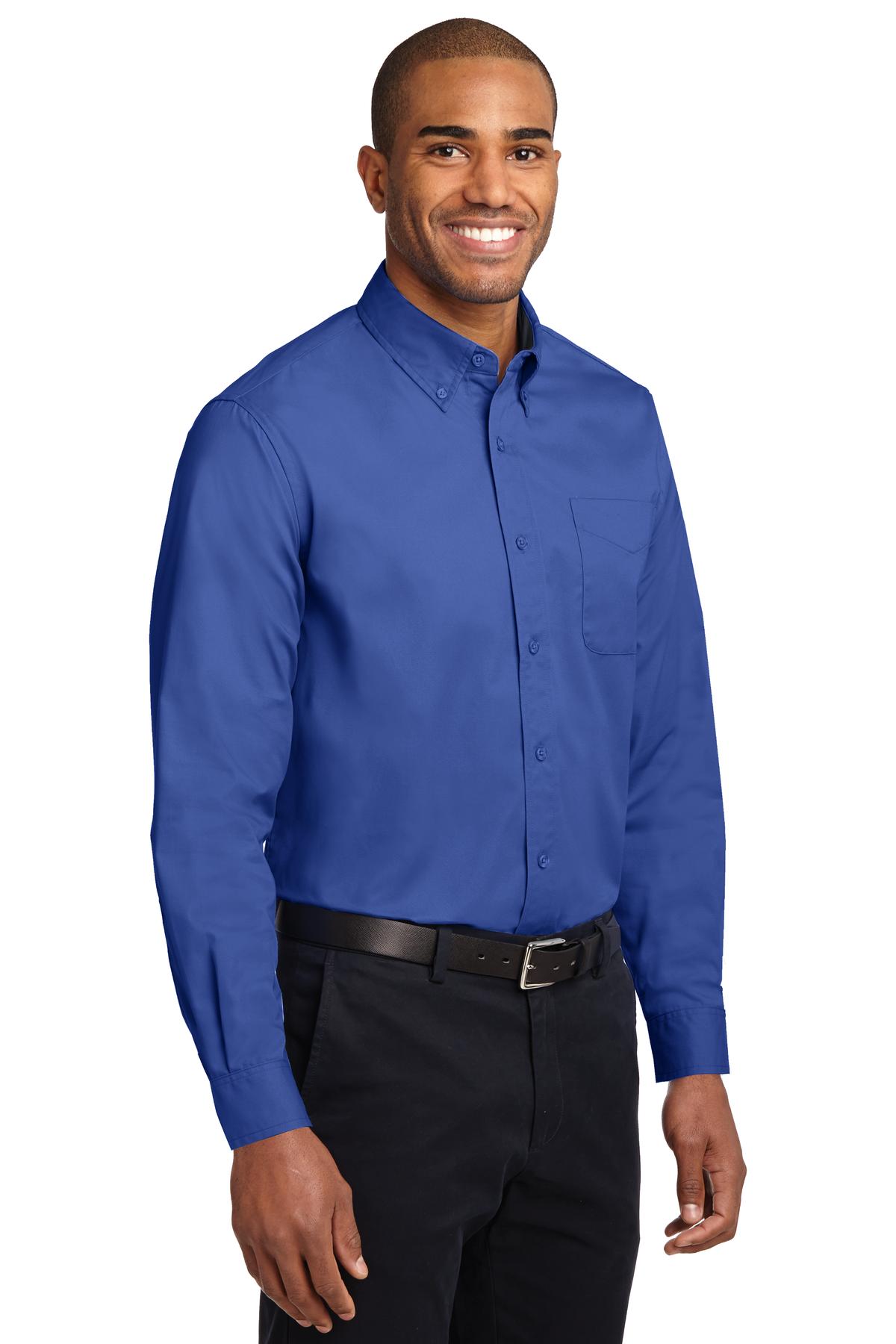 Royal/Cls Navy Port Authority Extended Size Long Sleeve Easy Care Shirt S608ES
