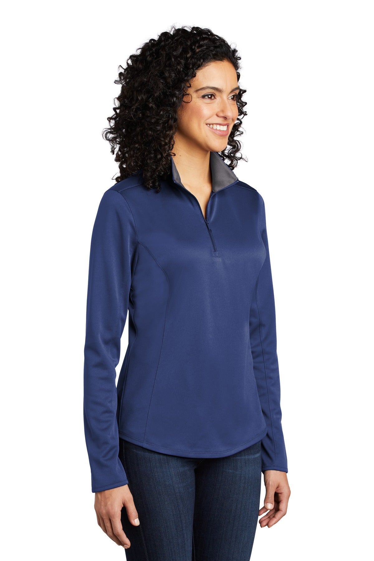 Royal/Steel Gy Port Authority Women's Silk Touch Performance 1/4-Zip LK584