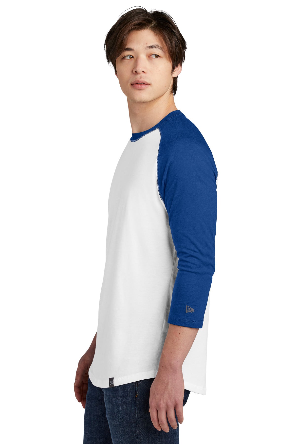 Royal/White New Era Heritage Blend 3/4-Sleeve Baseball Raglan Tee. NEA104