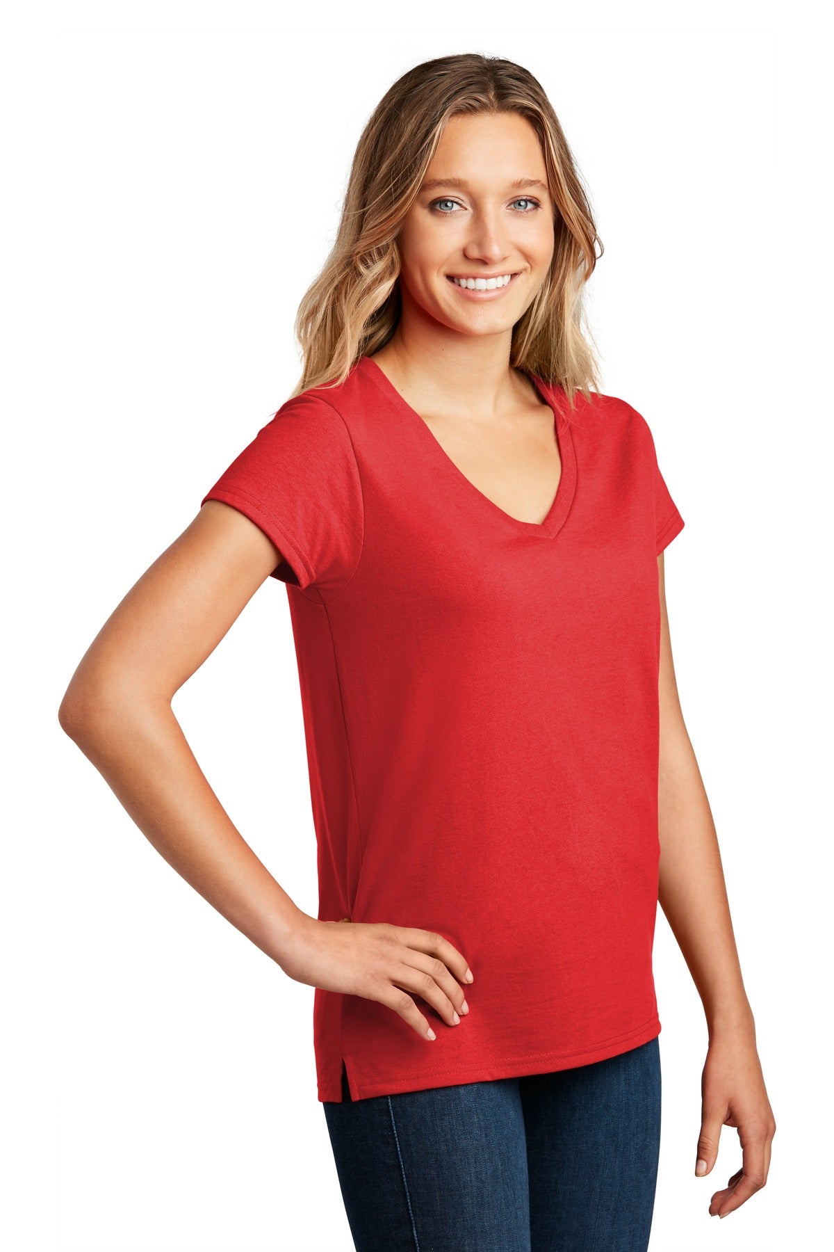 Ruby Red District Women's Re-Tee V-Neck DT8001
