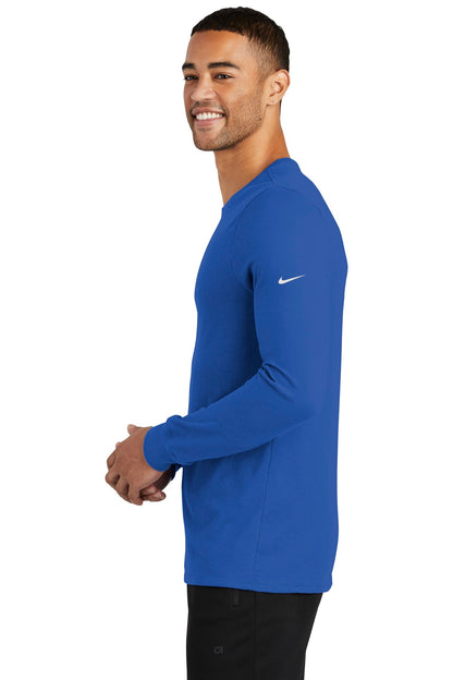 Rush Blue Nike Dri-FIT Cotton/Poly Long Sleeve Tee. NKBQ5230