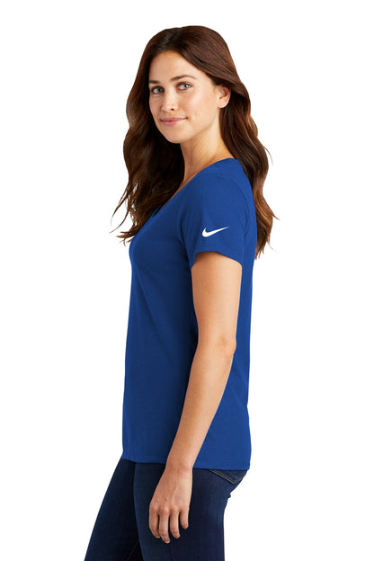 Rush Blue Nike Women's Dri-FIT Cotton/Poly Scoop Neck Tee. NKBQ5234