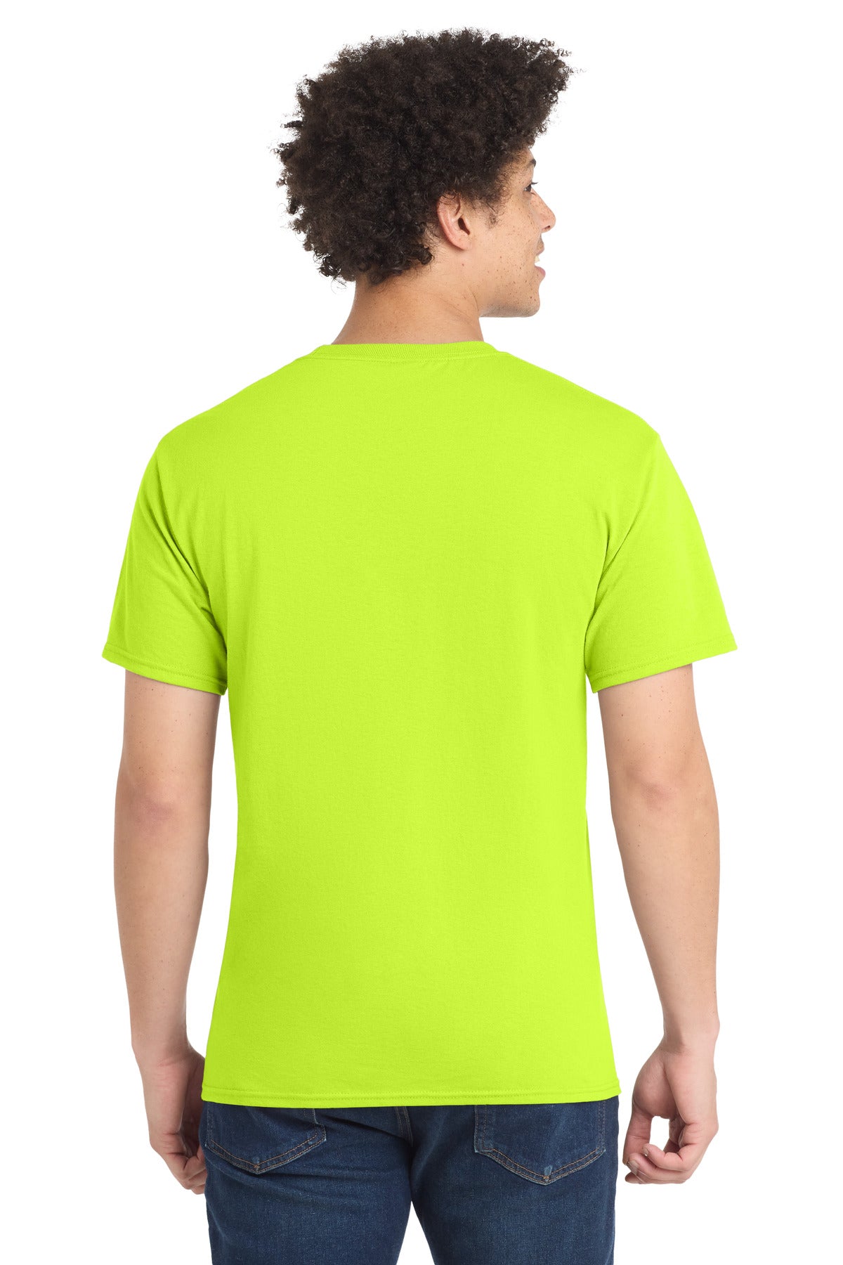 Safety Green Port & Company Tall Core Blend Tee. PC55T