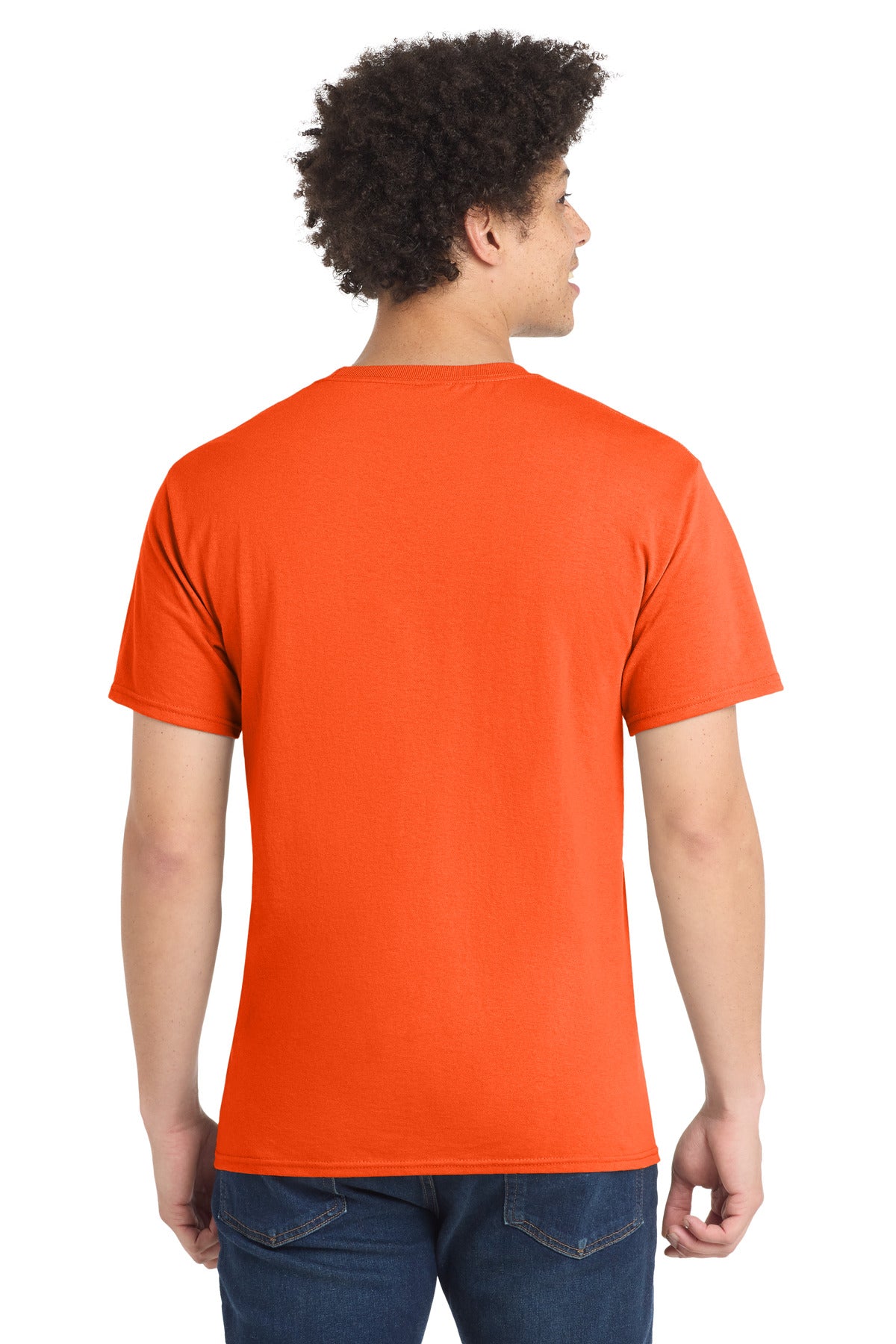 Safety Orange Port & Company Tall Core Blend Tee. PC55T
