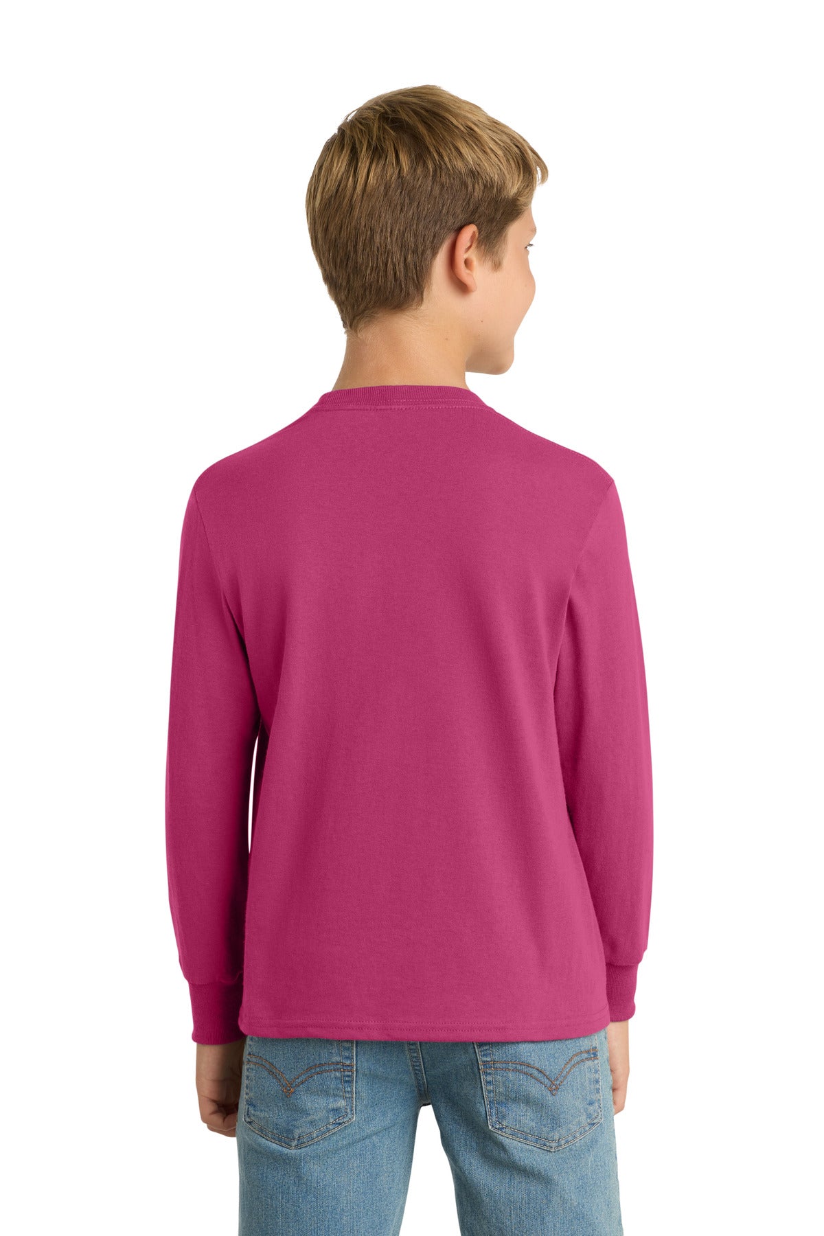 Sangria Port & Company Youth Long Sleeve Core Cotton Tee. PC54YLS