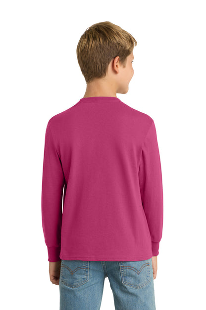 Sangria Port & Company Youth Long Sleeve Core Cotton Tee. PC54YLS