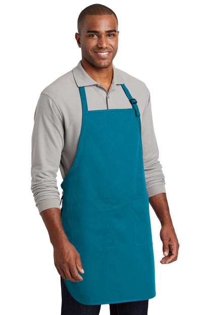 Sapphire Port Authority Full-Length Two-Pocket Bib Apron. A600