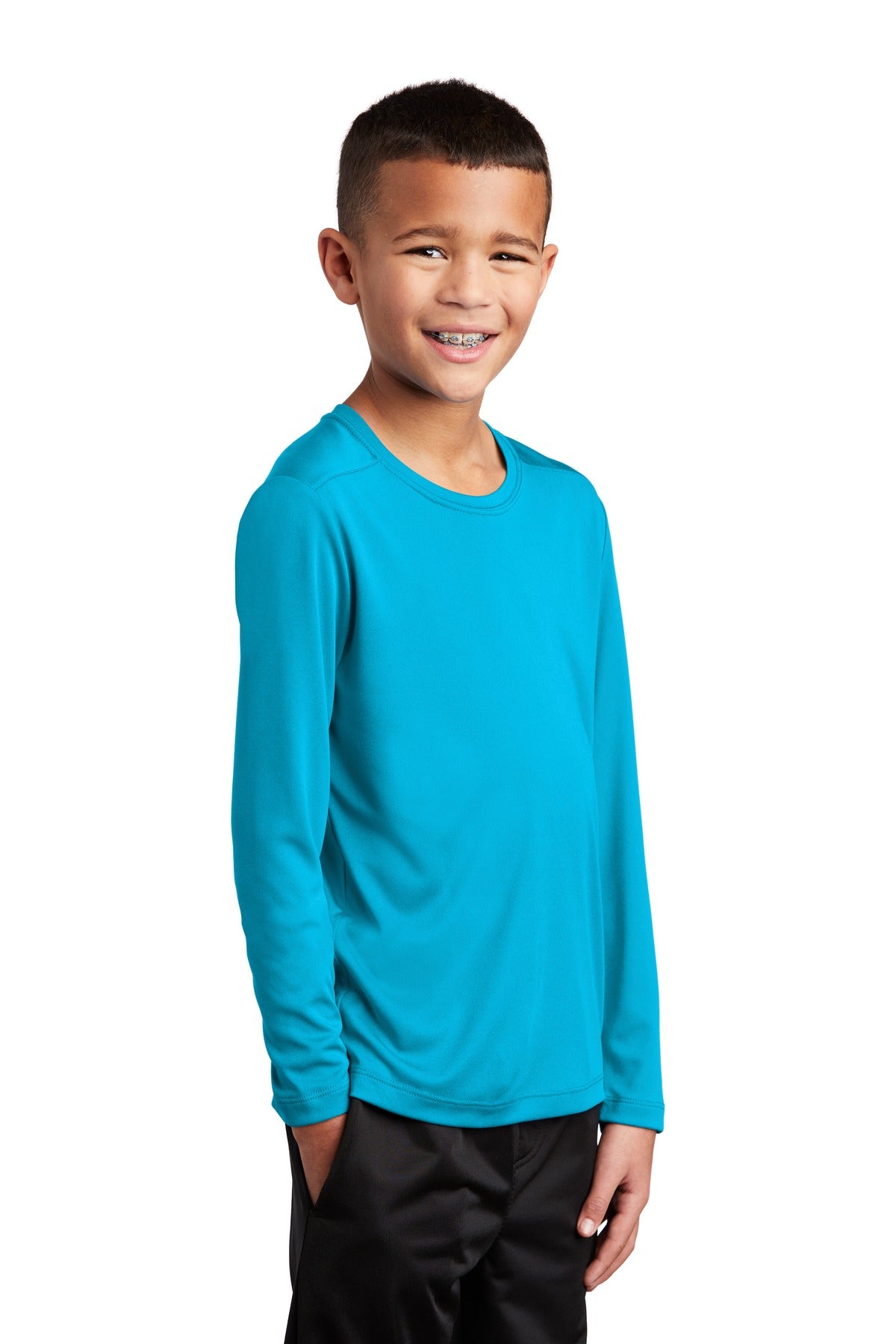 Sapphire Sport-Tek Youth Posi-UV Pro Long Sleeve Tee. YST420LS