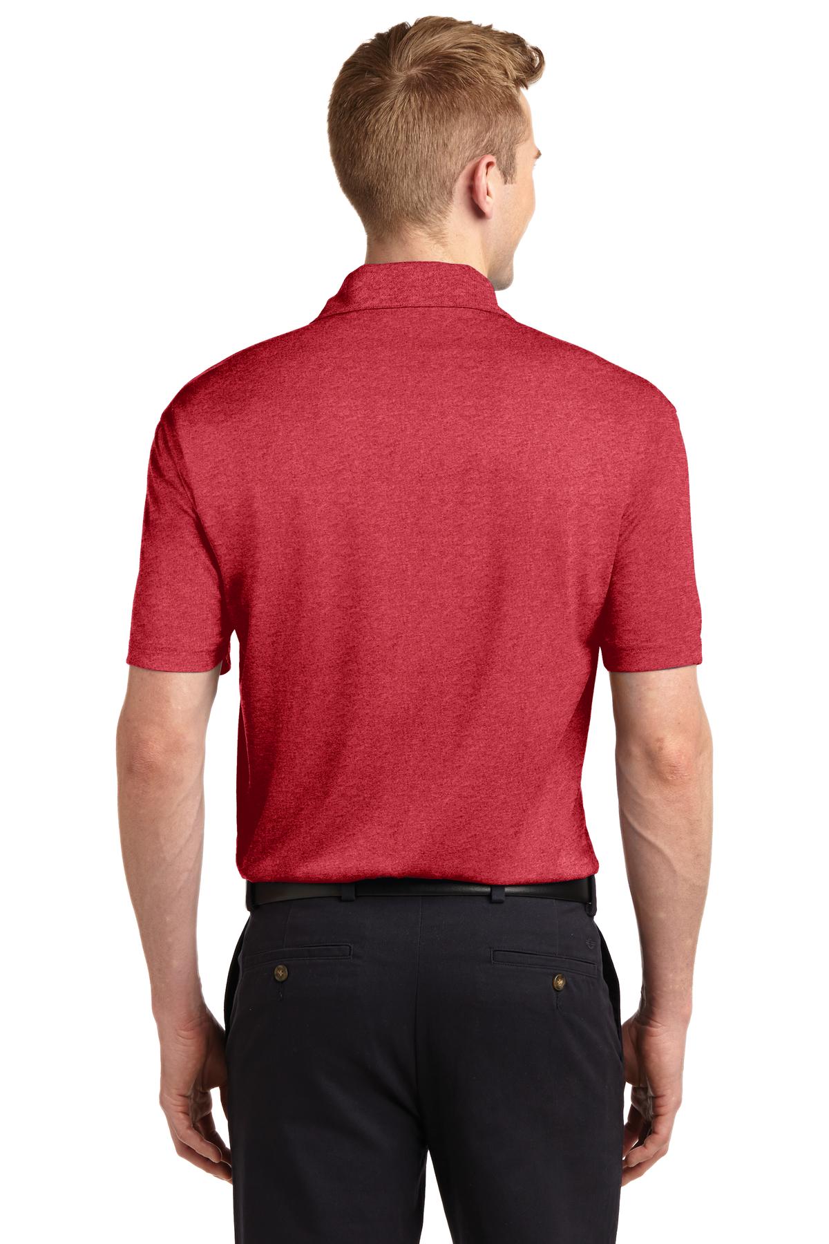 Scarlet Hthr Sport-Tek Heather Contender Polo. ST660