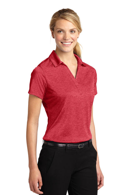 Scarlet Hthr Sport-Tek Women's Heather Contender Polo. LST660